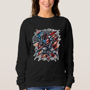 American Flag Lacrosse Design für den 4. Juli und Sweatshirt