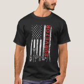 American flag land Surveyor übereying puns enginee T-Shirt (Vorderseite)