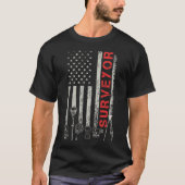 American flag land Surveyor übereying puns enginee T-Shirt (Vorderseite)