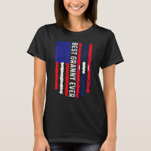 American Flag Laos Flag Best Granny Ever Familie T-Shirt