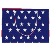 American Flag Large Gift Bag Red White and Blue Große Geschenktüte (Rückseite)