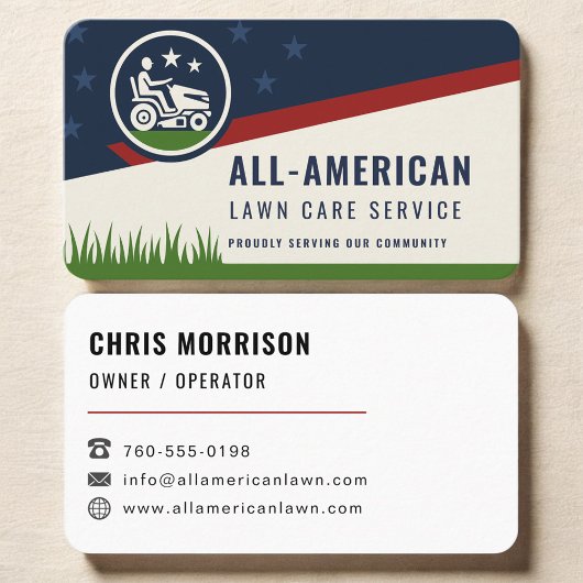 American Flag Lawn Care and Mowing Visitenkarte