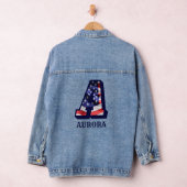 American Flag Letter A Personalisiere deinen Namen Jeansjacke (Hangar)