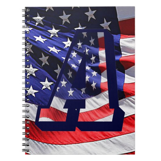 American Flag & Letter "A" SpiralNotebook Notizblock (Vorderseite)