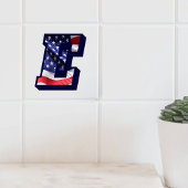 American Flag Letter "E" Keramik Tile mit großem F Fliese
