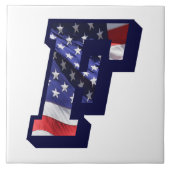 American Flag Letter "F" Keramik Tile mit großem F Fliese (Vorderseite)