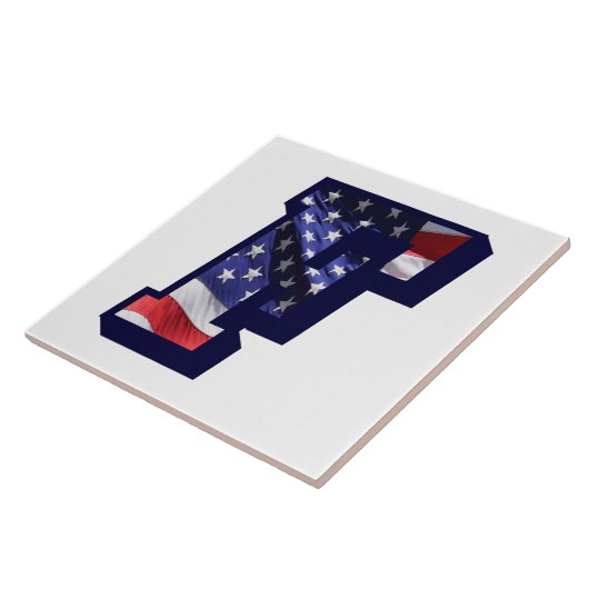 American Flag Letter "F" Keramik Tile mit großem F Fliese (Seite)