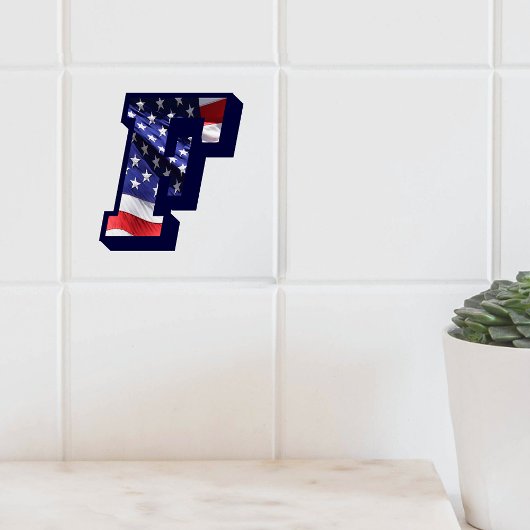 American Flag Letter "F" Keramik Tile mit großem F Fliese