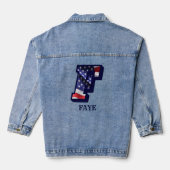 American Flag Letter F Personalisiere deinen Namen Jeansjacke (Rückseite)