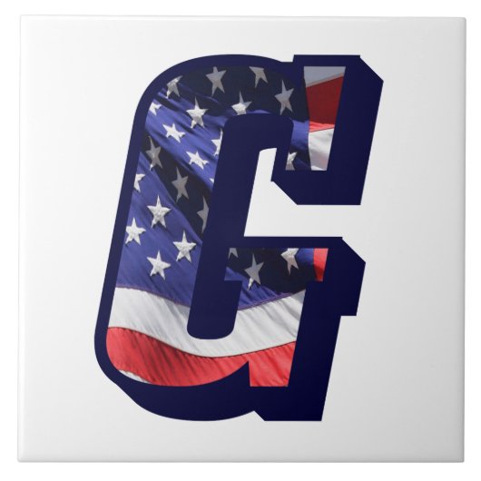 American Flag Letter "G" Keramik Tile mit großem F Fliese (Vorderseite)