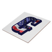 American Flag Letter "G" Keramik Tile mit großem F Fliese (Seite)