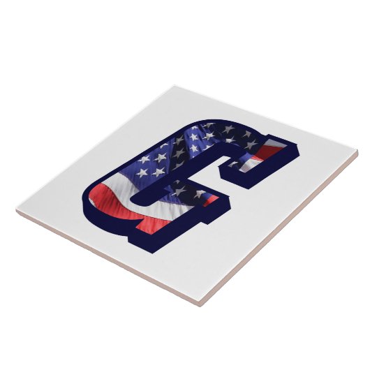 American Flag Letter "G" Keramik Tile mit großem F Fliese (Seite)