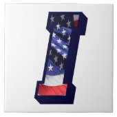 American Flag Letter "I" Keramik Tile für große Fo Fliese (Vorderseite)