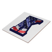 American Flag Letter "K" Keramik Tile für große Fo Fliese (Seite)