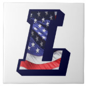 American Flag Letter "L" Keramik Tile mit großem F Fliese (Vorderseite)