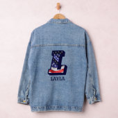 American Flag Letter L Personalisiere deinen Namen Jeansjacke (Hangar)