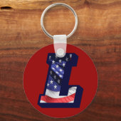 American Flag Letter "L" Schlüsselanhänger (Vorderseite)