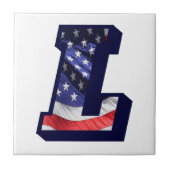 American Flag Letter "L" Small Foto Keramik Tile Fliese (Vorderseite)