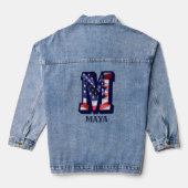 American Flag Letter M Personalisiere deinen Namen Jeansjacke (Rückseite)