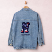 American Flag Letter N Personalisieren Sie Ihren N Jeansjacke (Hangar)