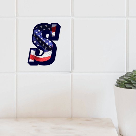 American Flag Letter "S" Keramik Tile für große Fo Fliese