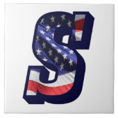 American Flag Letter "S" Keramik Tile für große Fo Fliese (Vorderseite)
