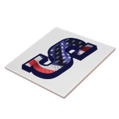 American Flag Letter "S" Keramik Tile für große Fo Fliese (Seite)
