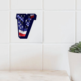 American Flag Letter "V" Keramik Tile für große Fo Fliese