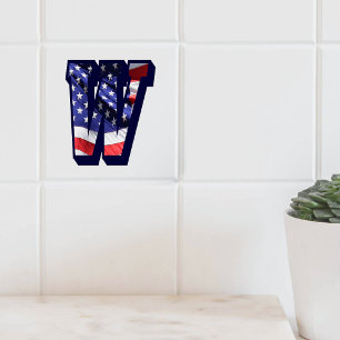American Flag Letter "W" Keramik Tile mit großem F Fliese