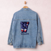 American Flag Letter W Personalisiere deinen Namen Jeansjacke (Hangar)