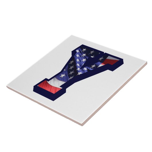 American Flag Letter "Y" Keramik Tile mit großem F Fliese (Seite)