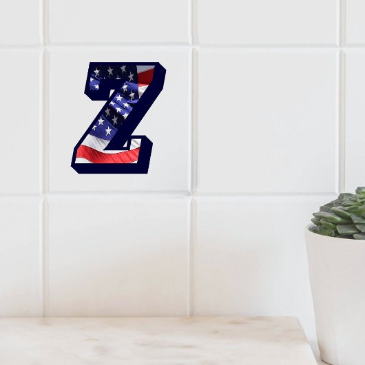 American Flag Letter "Z" Keramik Tile mit großem F Fliese