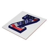 American Flag Letter "Z" Keramik Tile mit großem F Fliese (Seite)