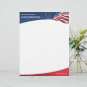 American Flag Letterhead Briefbogen (Stehend Vorderseite)