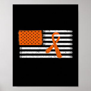 American Flag Leukemia and Multiple Sklerose Ribb Poster