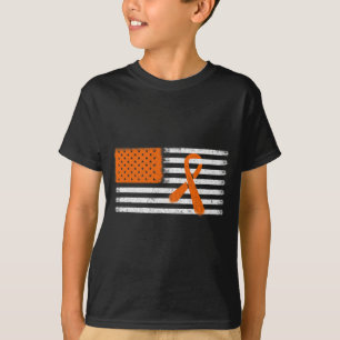 American Flag Leukemia and Multiple Sklerose Ribb T-Shirt