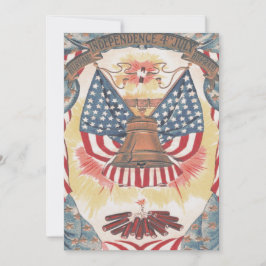 American Flag Liberty Bell Fireworks Einladung