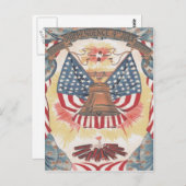 American Flag Liberty Bell Fireworks Postkarte (Vorne/Hinten)