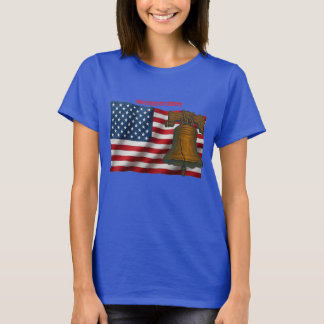 American Flag & Liberty Bell Independence Day URM T-Shirt