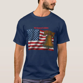 American Flag & Liberty Bell Independence Day URM T-Shirt