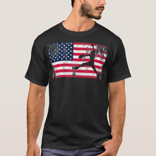 American Flag Liebe Softball FastPitch angel T-Shirt (Vorderseite)