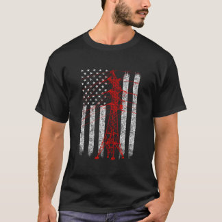 American Flag Line - Übertragungsturm T-Shirt