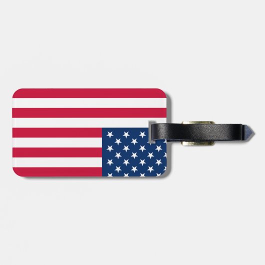 American Flag Luggage Tag Patriotic Gepäckanhänger (Rückseite horizontal)