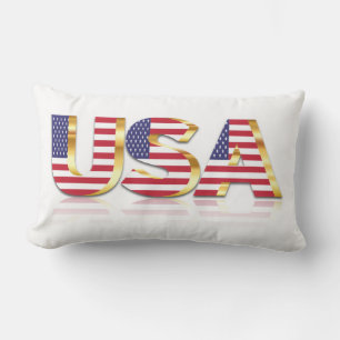 American Flag Lumbar Pillow USA Lendenkissen