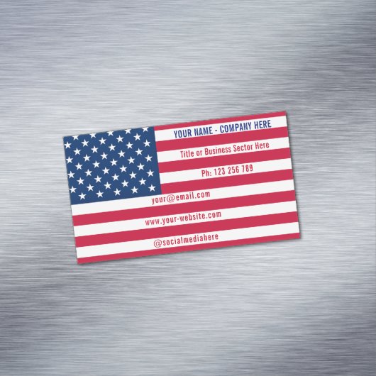 American Flag Magnetic Business Card Template Magnetische Visitenkarte (Beispiel)