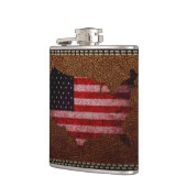 American Flag Map Flachmann (Links)