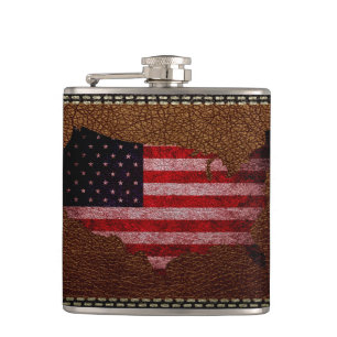 American Flag Map Flachmann