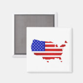American Flag Map Karte der USA Magnet (Vorderseite/Rückseite)