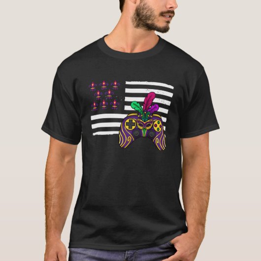 American flag mardi gras gaming parade 1 T-Shirt (Vorderseite)