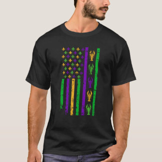 American Flag Mardi Gras Mardi Gras Crawfish Outfi T-Shirt